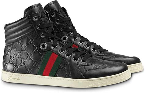 gucci leather sneakers black|Gucci sneakers black and white.